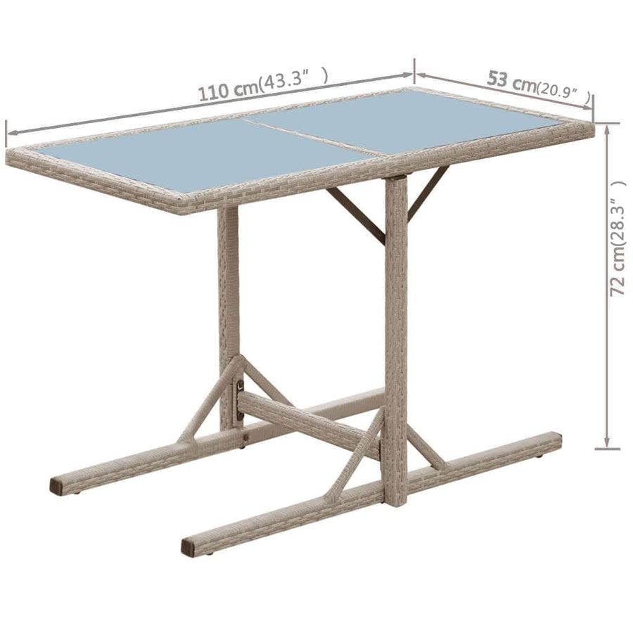 Bistroset Met Kussens Poly Rattan Beige