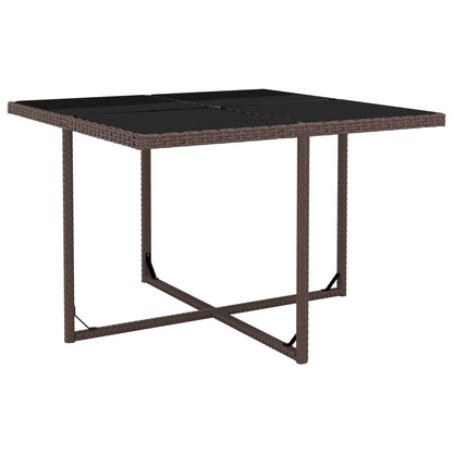 9-delige Tuinset met kussens poly rattan bruin