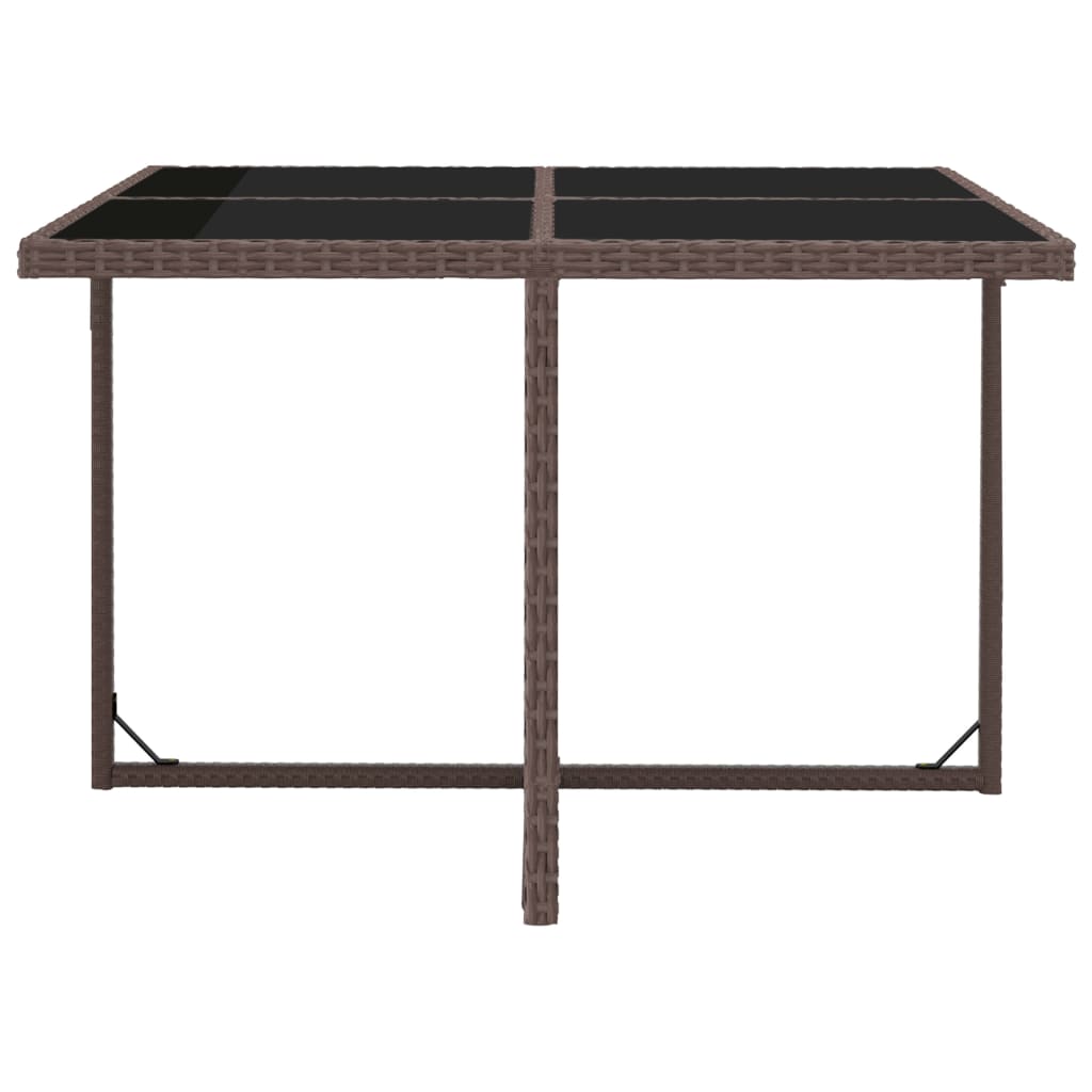 9-delige Tuinset met kussens poly rattan bruin