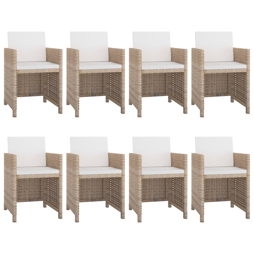 -Delige Tuinset Met Kussens Poly Rattan Beige en zwart