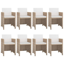 -Delige Tuinset Met Kussens Poly Rattan Beige en zwart