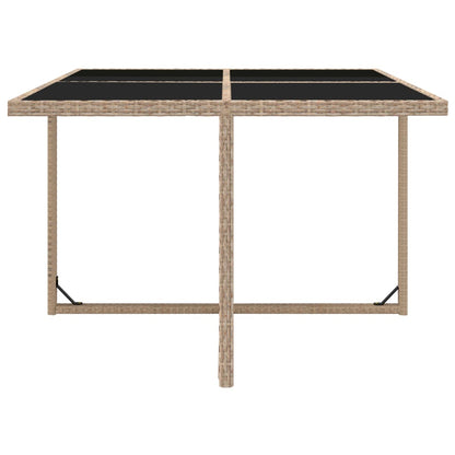 -Delige Tuinset Met Kussens Poly Rattan Beige en zwart