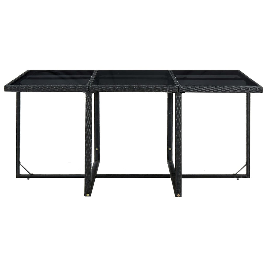 -Delige Tuinset Met Kussens Poly Rattan Zwart En Wit 167 cm tafellengte 10x Fauteuil + Tafel