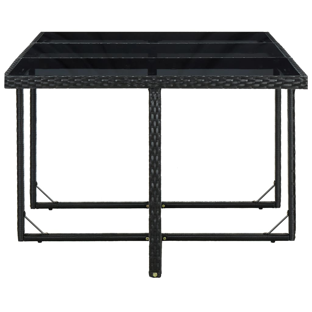 -Delige Tuinset Met Kussens Poly Rattan Zwart En Wit 167 cm tafellengte 10x Fauteuil + Tafel