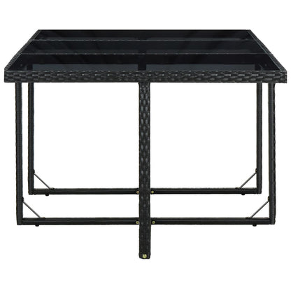 -Delige Tuinset Met Kussens Poly Rattan Zwart En Wit 167 cm tafellengte 10x Fauteuil + Tafel