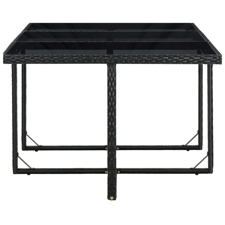 -Delige Tuinset Met Kussens Poly Rattan Zwart En Wit 167 cm tafellengte 10x Fauteuil + Tafel
