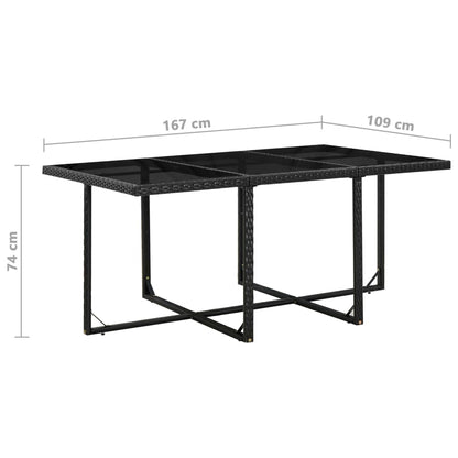 -Delige Tuinset Met Kussens Poly Rattan Zwart En Wit 167 cm tafellengte 10x Fauteuil + Tafel