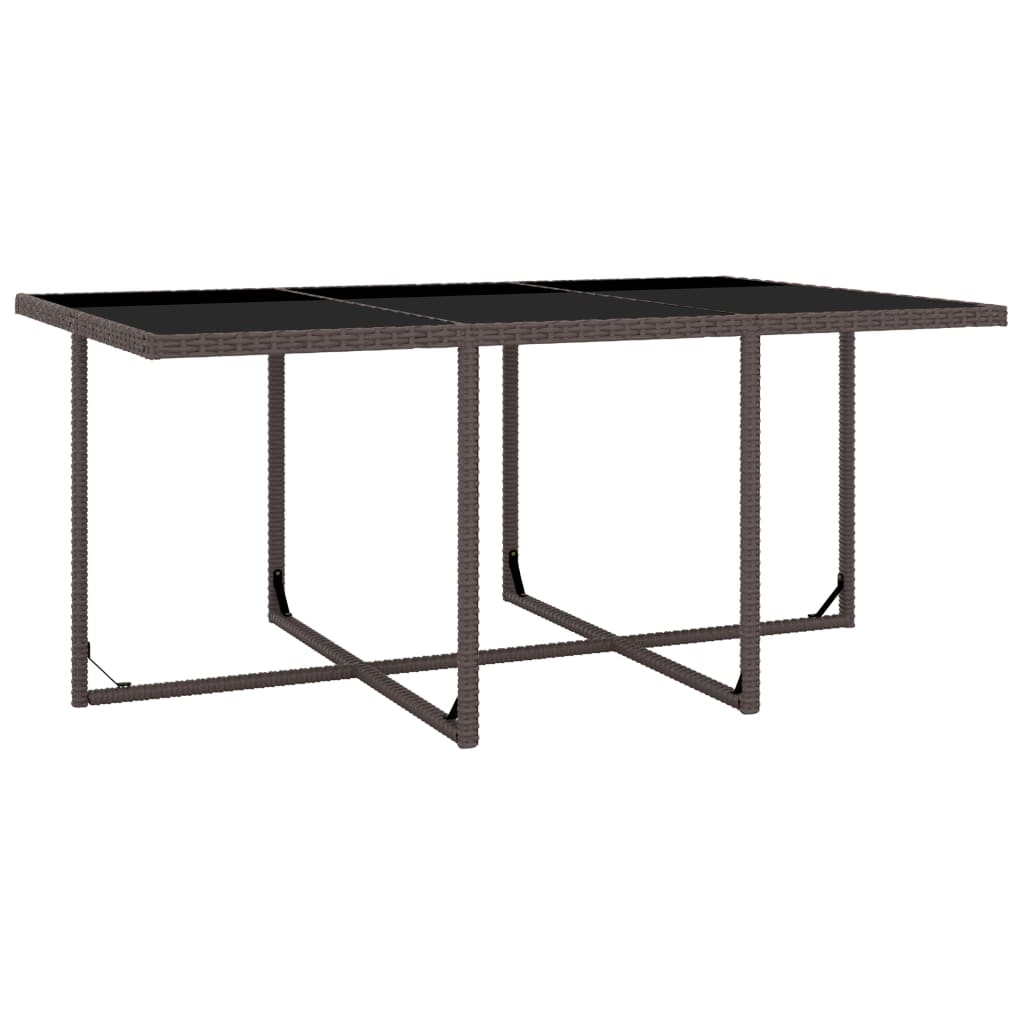 -Delige Tuinset Met Kussens Poly Rattan Bruin 167 cm tafellengte 10x Fauteuil + Tafel