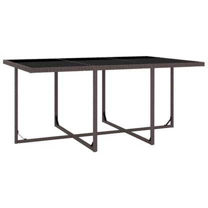 -Delige Tuinset Met Kussens Poly Rattan Bruin 167 cm tafellengte 10x Fauteuil + Tafel