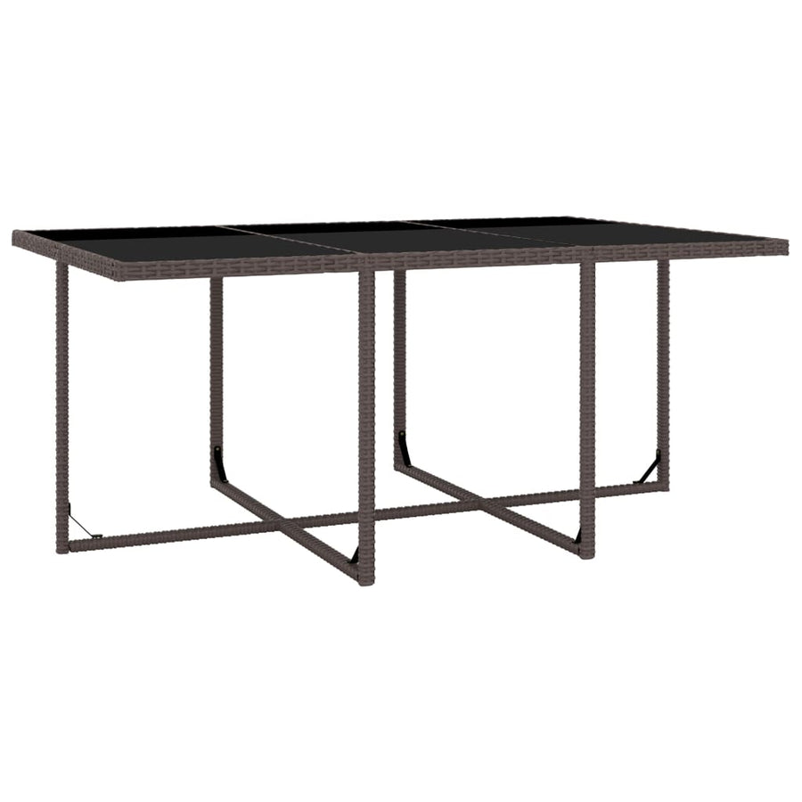 -Delige Tuinset Met Kussens Poly Rattan Bruin 167 cm tafellengte 10x Fauteuil + Tafel