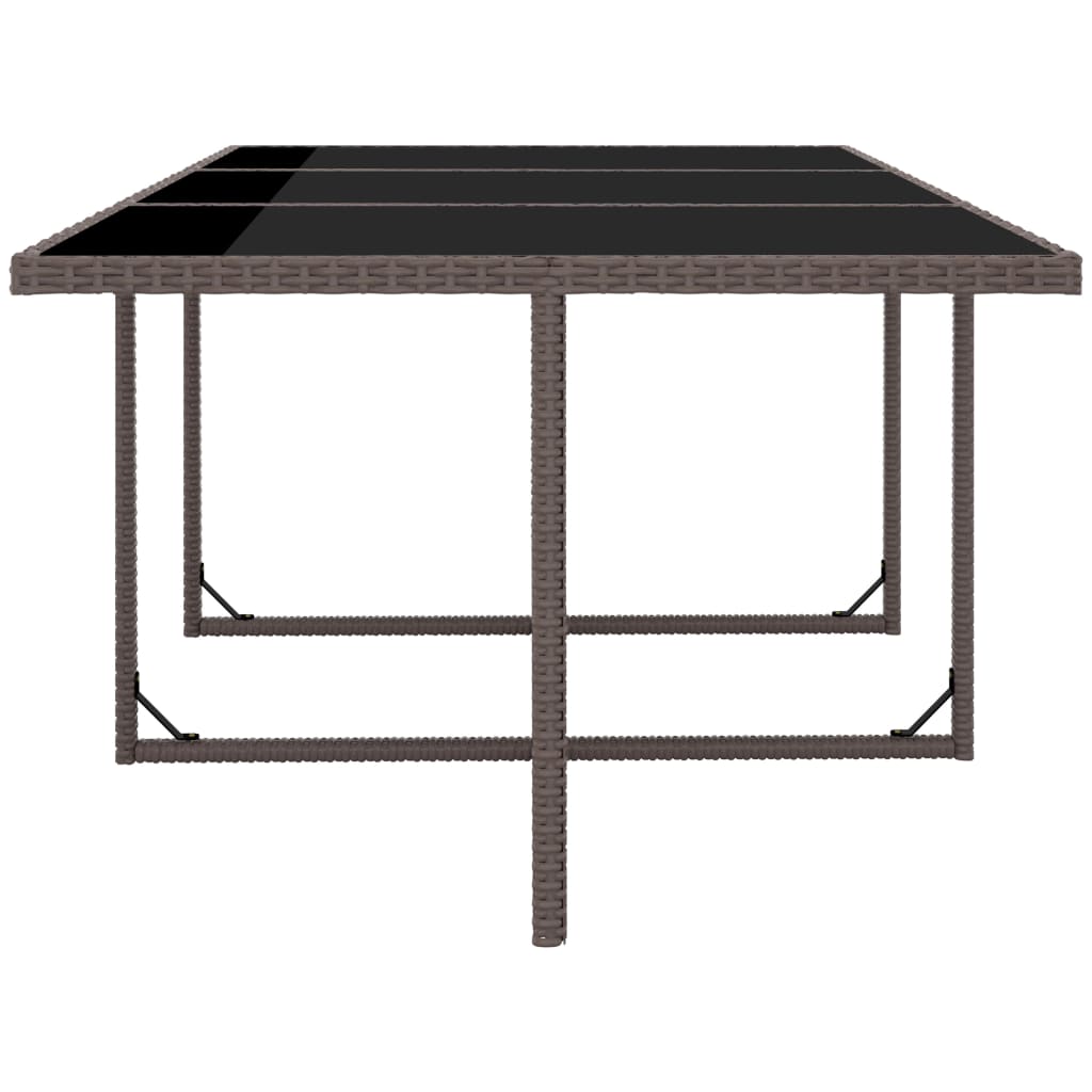 -Delige Tuinset Met Kussens Poly Rattan Bruin 167 cm tafellengte 10x Fauteuil + Tafel
