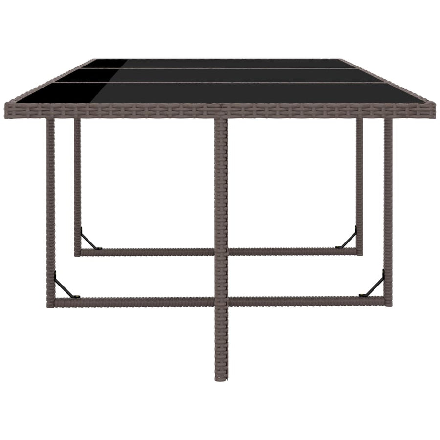 -Delige Tuinset Met Kussens Poly Rattan Bruin 167 cm tafellengte 10x Fauteuil + Tafel