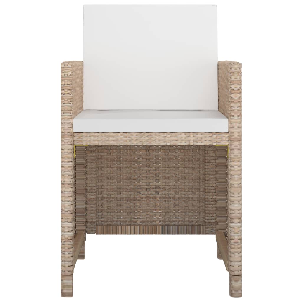-Delige Tuinset Met Kussens Poly Rattan Beige 167 cm tafellengte 10x Fauteuil + Tafel