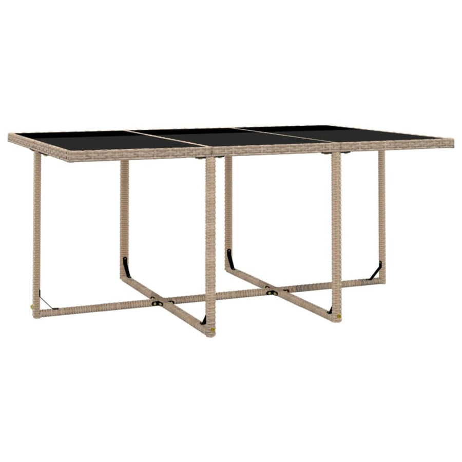 -Delige Tuinset Met Kussens Poly Rattan Beige 167 cm tafellengte 10x Fauteuil + Tafel