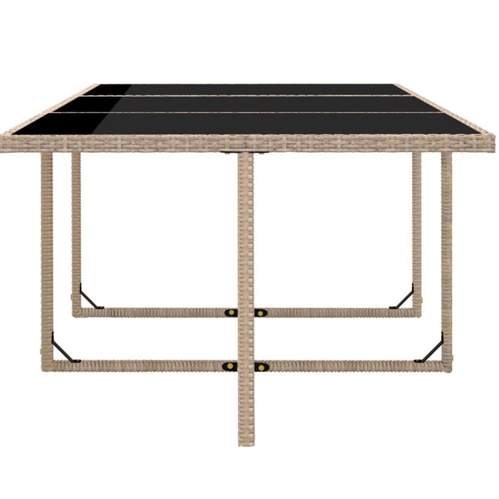 -Delige Tuinset Met Kussens Poly Rattan Beige 167 cm tafellengte 10x Fauteuil + Tafel