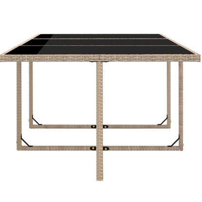 -Delige Tuinset Met Kussens Poly Rattan Beige 167 cm tafellengte 10x Fauteuil + Tafel