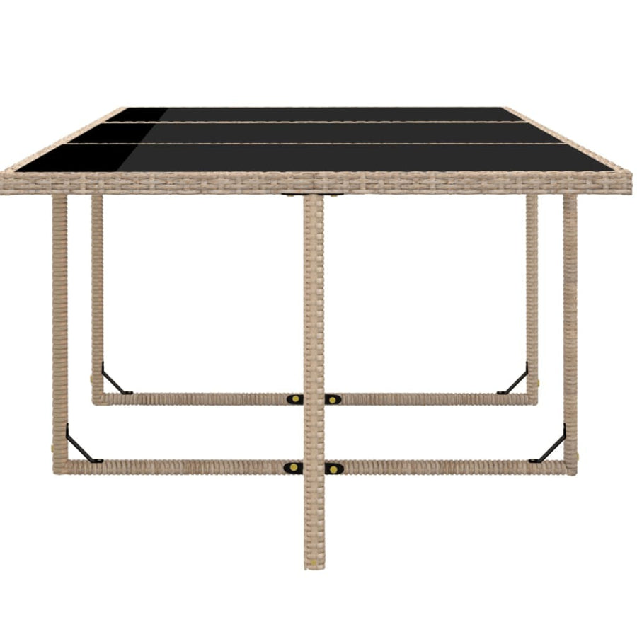 -Delige Tuinset Met Kussens Poly Rattan Beige 167 cm tafellengte 10x Fauteuil + Tafel