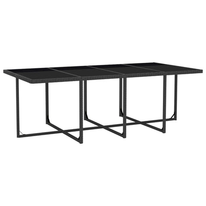 3-Delige Tuinset Met Kussens Poly Rattan Zwart En Wit 225 cm tafellengte 12x Fauteuil + Tafel