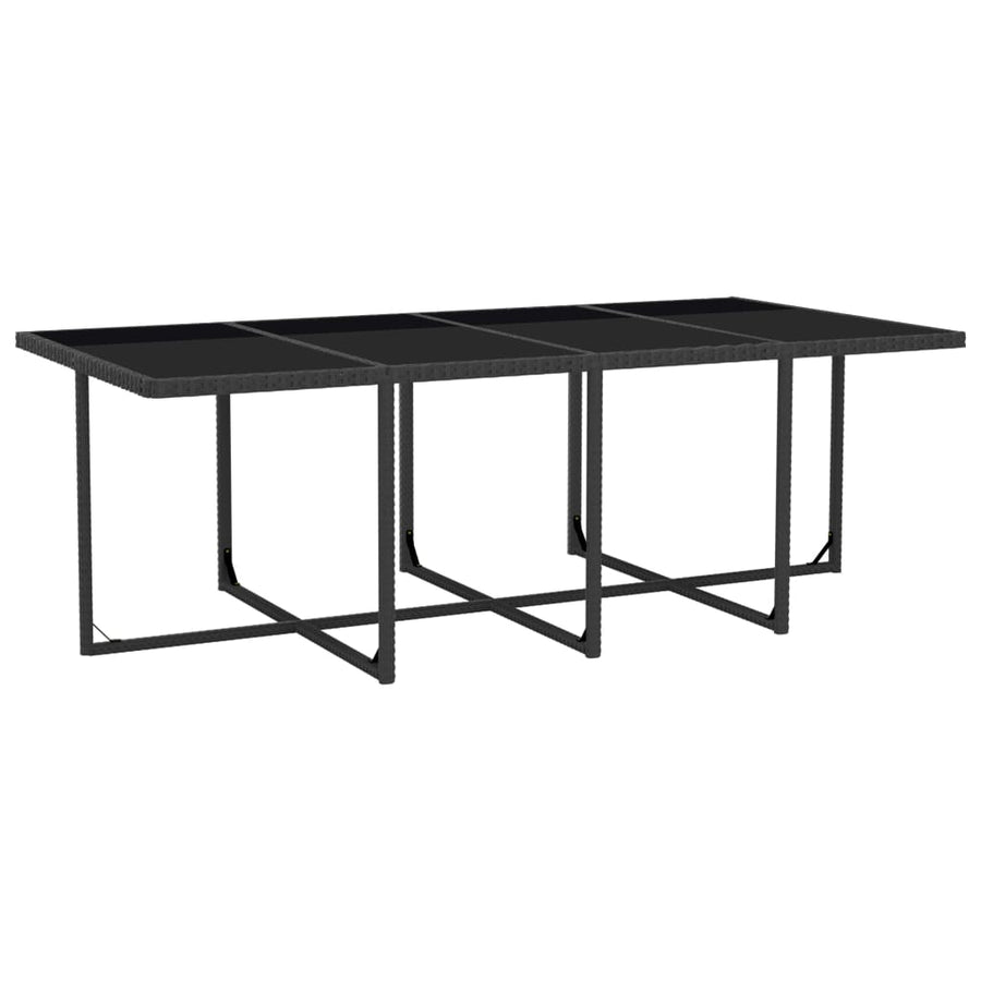 3-Delige Tuinset Met Kussens Poly Rattan Zwart En Wit 225 cm tafellengte 12x Fauteuil + Tafel
