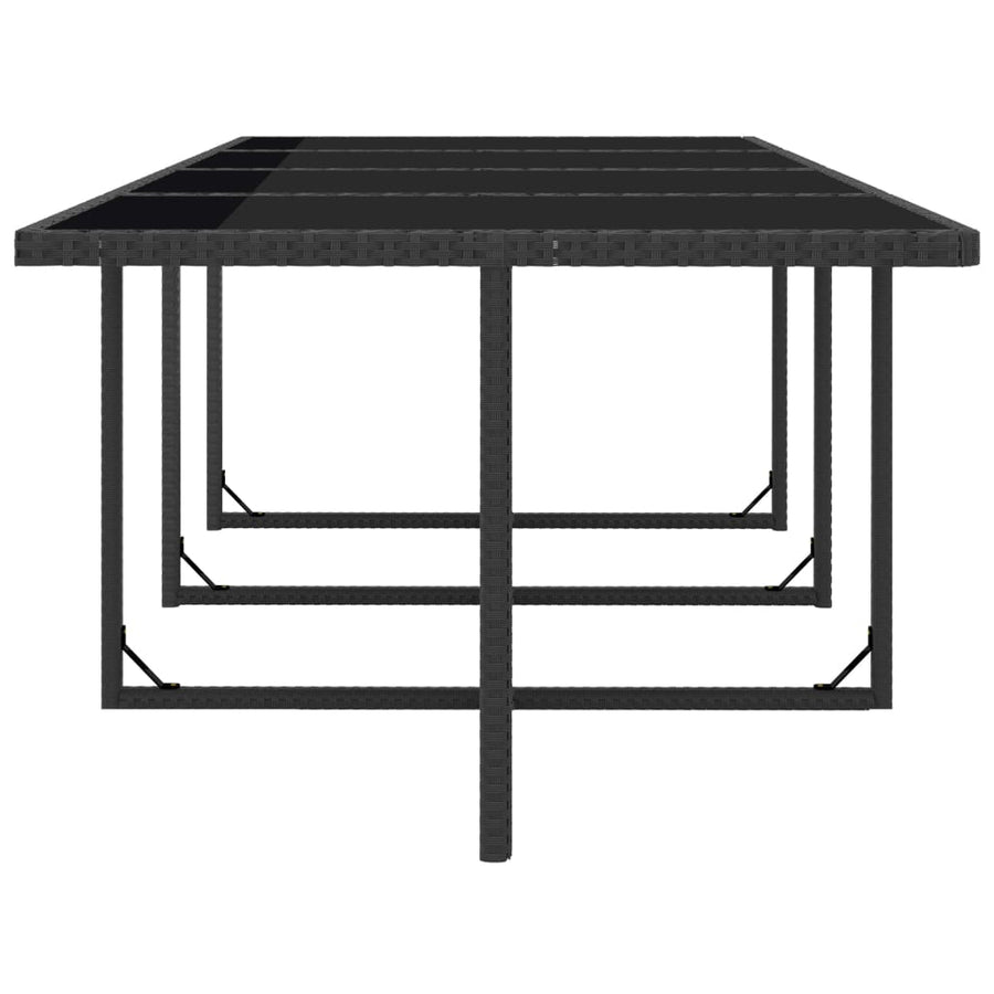 3-Delige Tuinset Met Kussens Poly Rattan Zwart En Wit 225 cm tafellengte 12x Fauteuil + Tafel