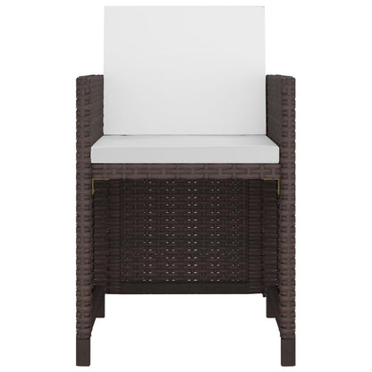 3-Delige Tuinset Met Kussens Poly Rattan Bruin 225 cm tafellengte 12x Fauteuil + Tafel