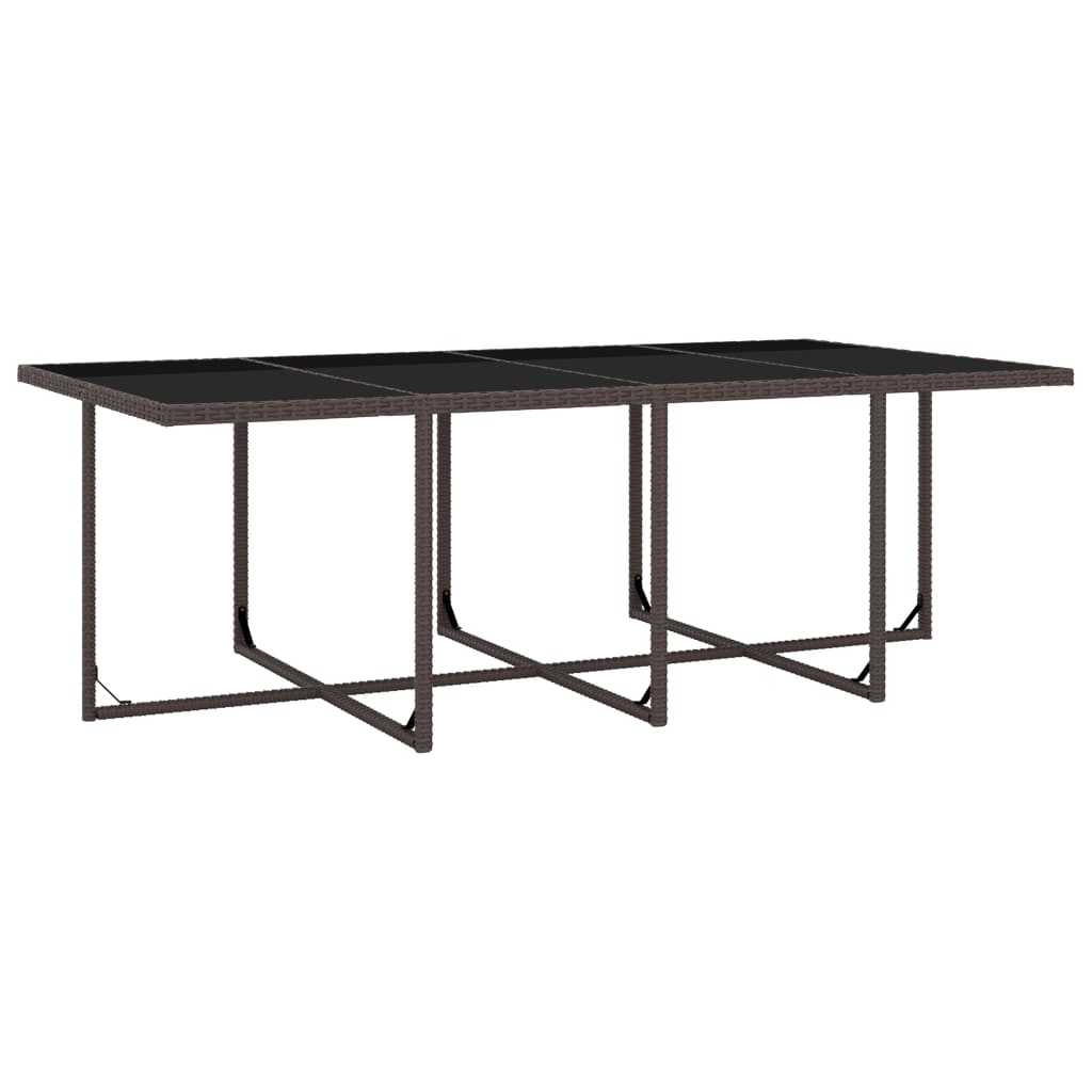 3-Delige Tuinset Met Kussens Poly Rattan Bruin 225 cm tafellengte 12x Fauteuil + Tafel