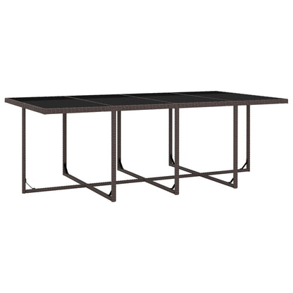 3-Delige Tuinset Met Kussens Poly Rattan Bruin 225 cm tafellengte 12x Fauteuil + Tafel