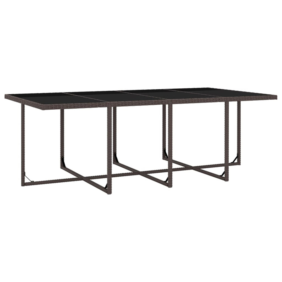 3-Delige Tuinset Met Kussens Poly Rattan Bruin 225 cm tafellengte 12x Fauteuil + Tafel