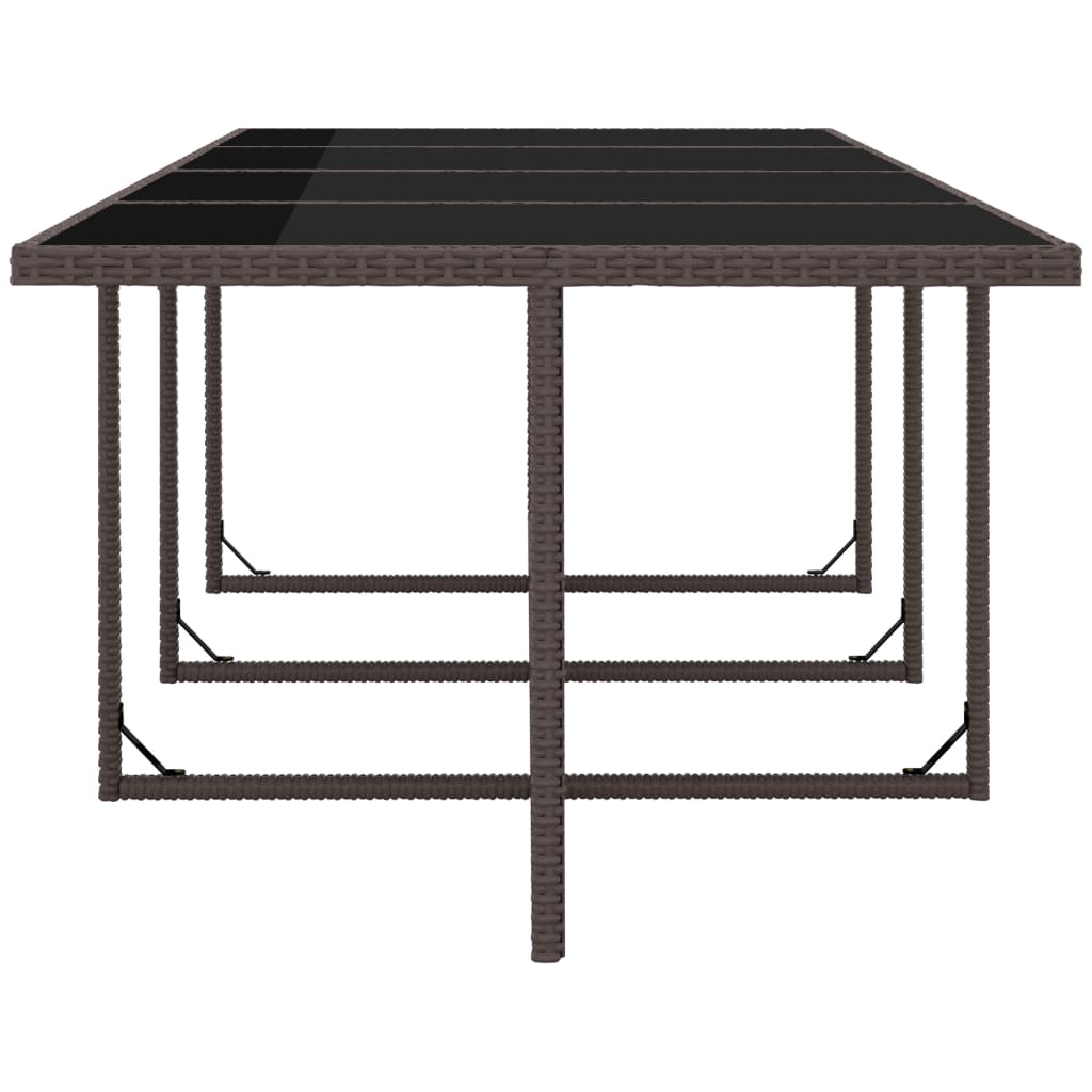 3-Delige Tuinset Met Kussens Poly Rattan Bruin 225 cm tafellengte 12x Fauteuil + Tafel
