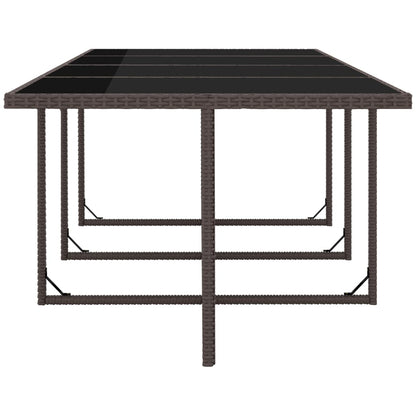3-Delige Tuinset Met Kussens Poly Rattan Bruin 225 cm tafellengte 12x Fauteuil + Tafel