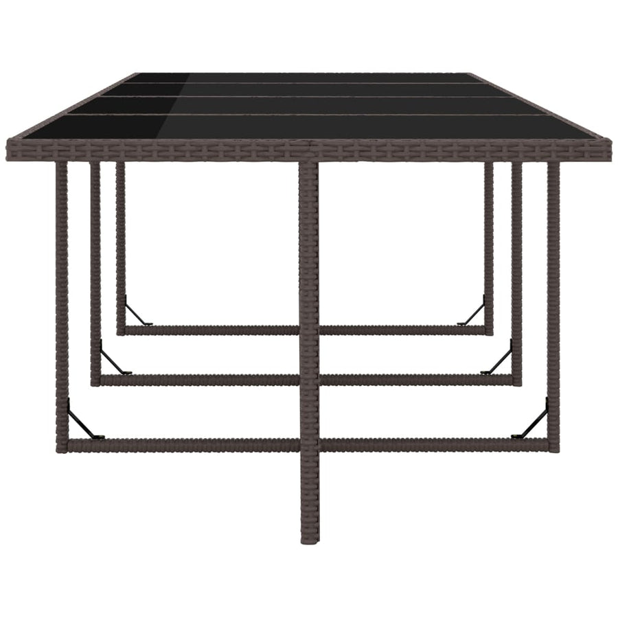 3-Delige Tuinset Met Kussens Poly Rattan Bruin 225 cm tafellengte 12x Fauteuil + Tafel