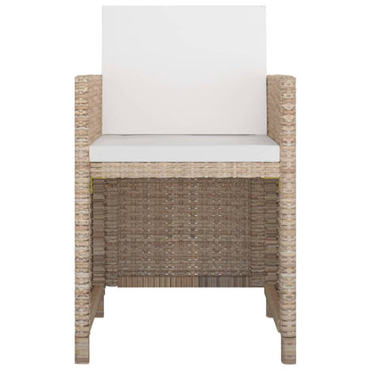 3-Delige Tuinset Met Kussens Poly Rattan Beige 225 cm tafellengte 12x Fauteuil + Tafel