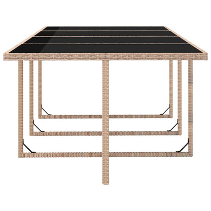 3-Delige Tuinset Met Kussens Poly Rattan Beige 225 cm tafellengte 12x Fauteuil + Tafel
