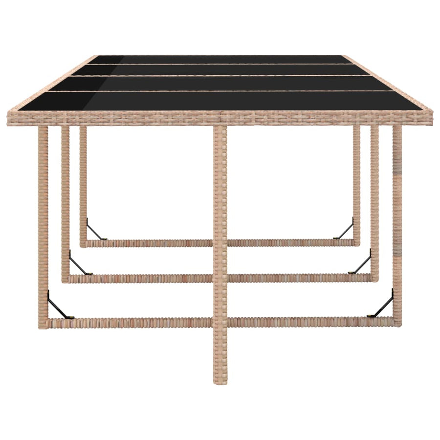 3-Delige Tuinset Met Kussens Poly Rattan Beige 225 cm tafellengte 12x Fauteuil + Tafel