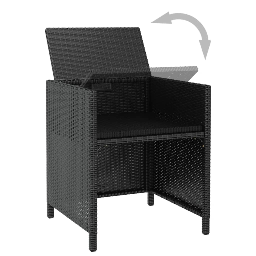 13-Delige Tuinset Met Kussens Poly Rattan Zwart En Bruin 1