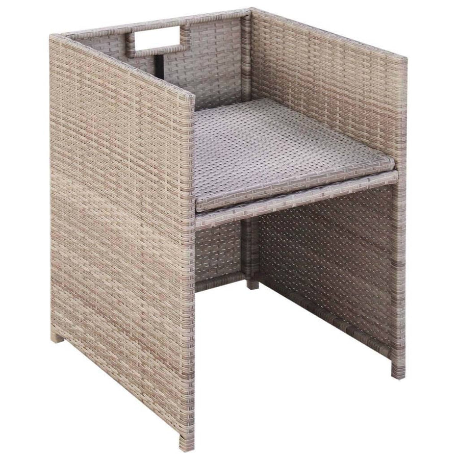 5-Delige Tuinset Met Kussens Poly Rattan 1 Beige