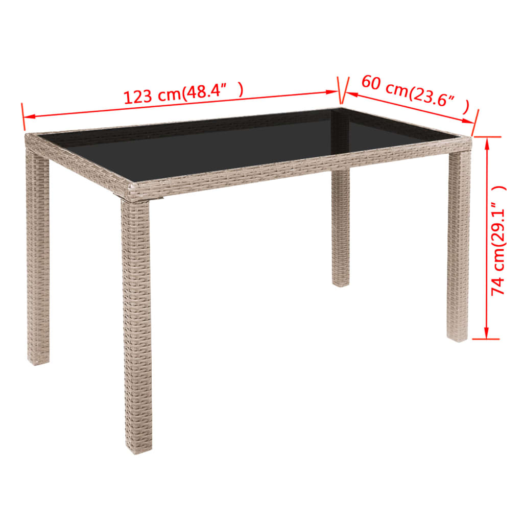 5-Delige Tuinset Met Kussens Poly Rattan 1 Beige