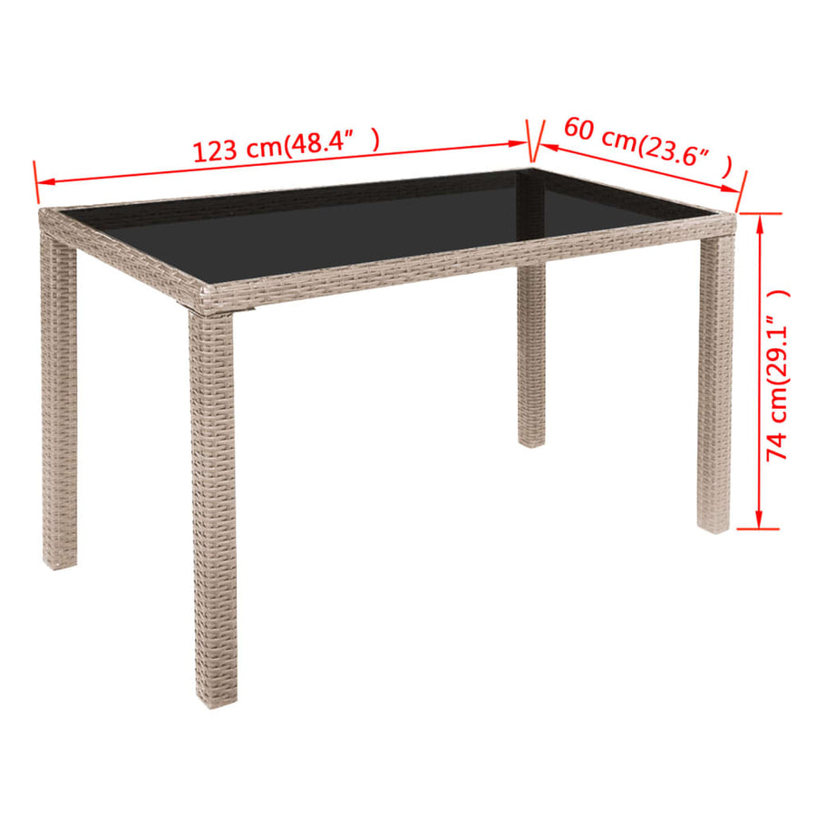 5-Delige Tuinset Met Kussens Poly Rattan 1 Beige