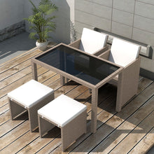 5-Delige Tuinset Met Kussens Poly Rattan 1 Beige