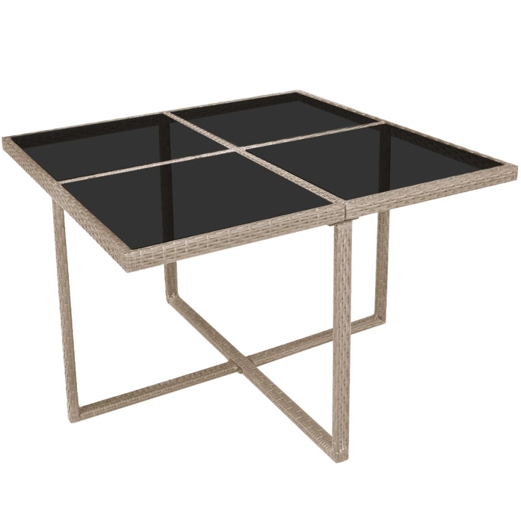 -Delige Tuinset Met Kussens Poly Rattan Beige