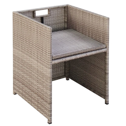 -Delige Tuinset Met Kussens Poly Rattan Beige