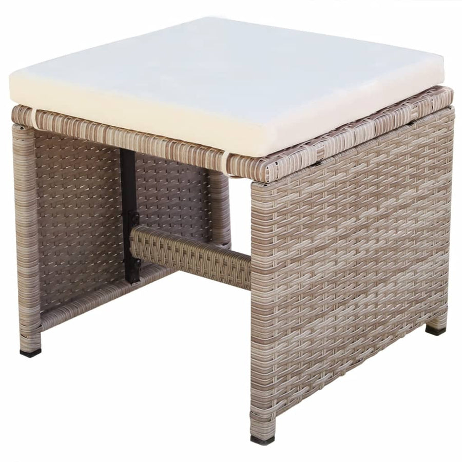 -Delige Tuinset Met Kussens Poly Rattan Beige