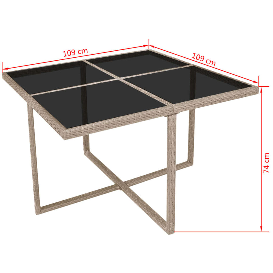 -Delige Tuinset Met Kussens Poly Rattan Beige