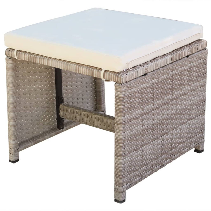 1 Tuinset Met Kussens Poly Rattan Beige 1