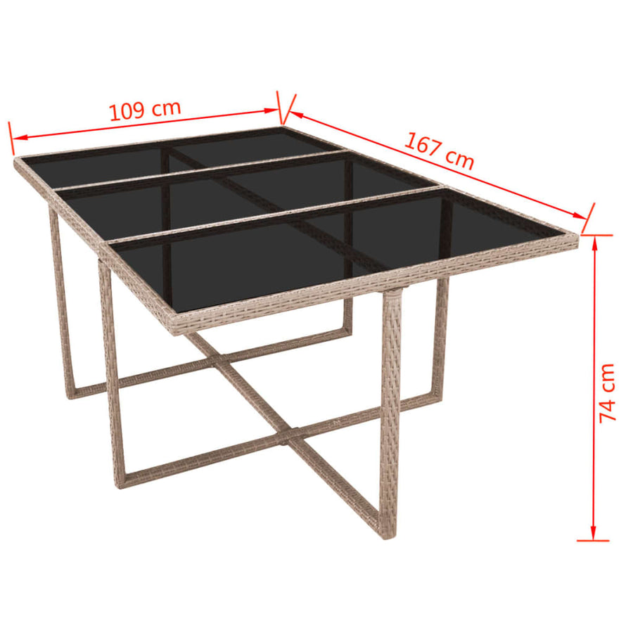 1 Tuinset Met Kussens Poly Rattan Beige 1