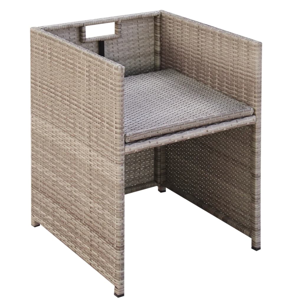 13-Delige Tuinset Met Kussens Poly Rattan Beige 1