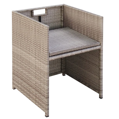13-Delige Tuinset Met Kussens Poly Rattan Beige 1