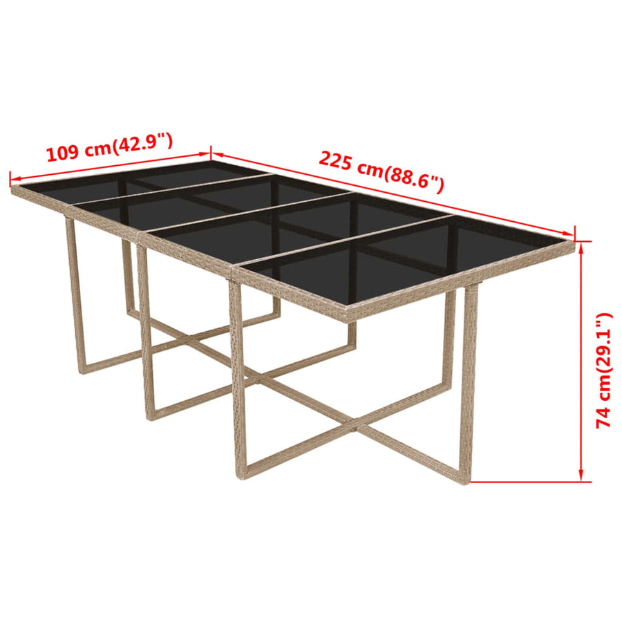 13-Delige Tuinset Met Kussens Poly Rattan Beige 1