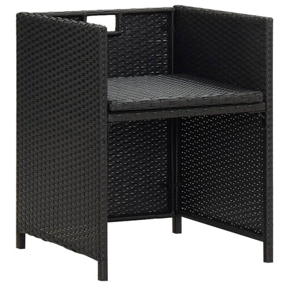Tuinstoelen Met Kussens Poly Rattan Zwart en wit