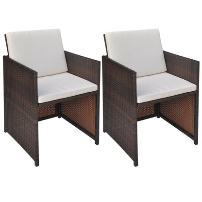 Tuinstoelen Met Kussens Poly Rattan Bruin